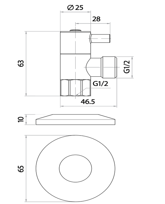 Linkware Dan Elle 1/4 Turn Mini Cistern Stop - Gunmetal