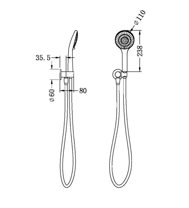 Nero Mecca  Air Hand Shower On Bracket - Brushed Gold