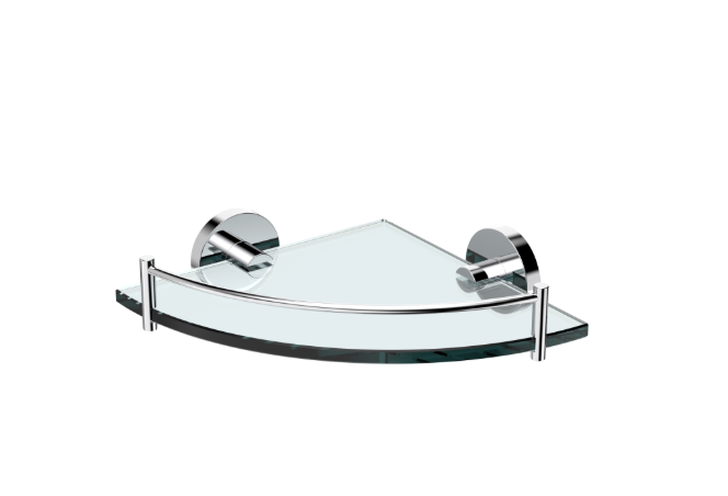 Fienza Michelle Glass Corner Shelf 200mm - Chrome