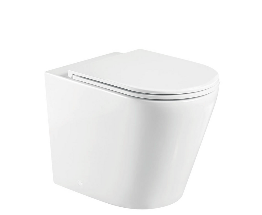 Fienza Aluca Tornado Flush Wall-Faced Pan & Seat  Gloss White - Slim Seat S Trap
