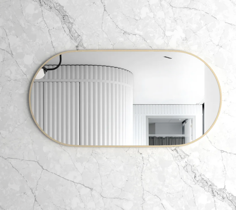 Otti Noosa Framed Mirror - 1200mm x 600mm - Brushed Gold