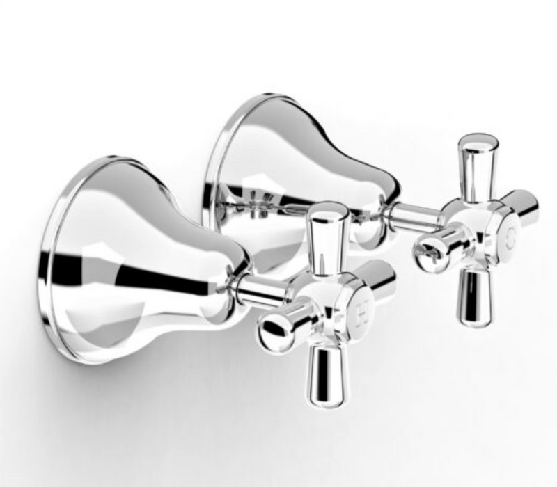 Faucet Strommen Cascade Wall Taps Cross - Chrome