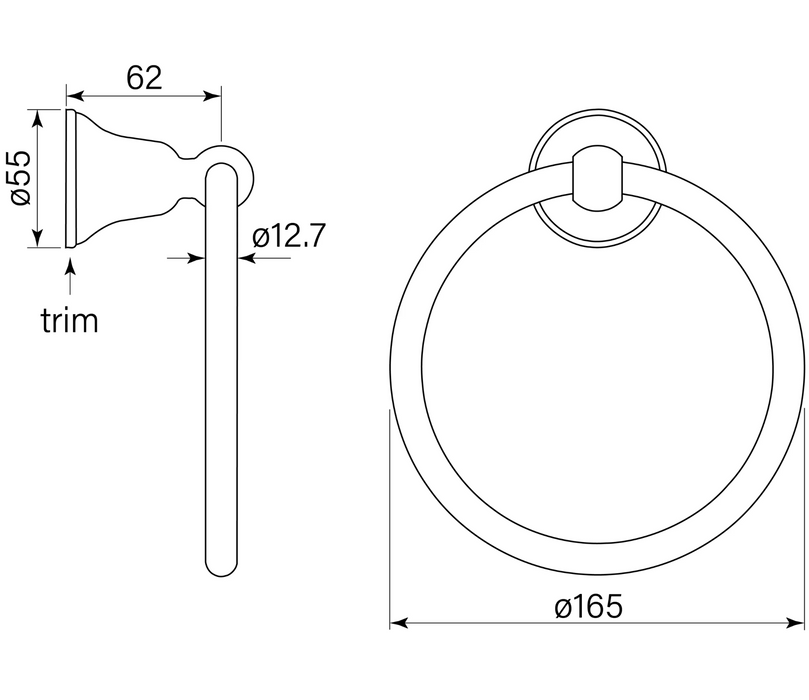 Faucet Strommen Cascade Towel Ring - Chrome