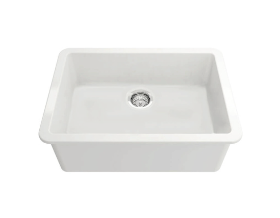 Turner Hastings Cuisine 68 x 48 Inset/Undermount No Overflow Fine Fireclay Sink - Gloss White