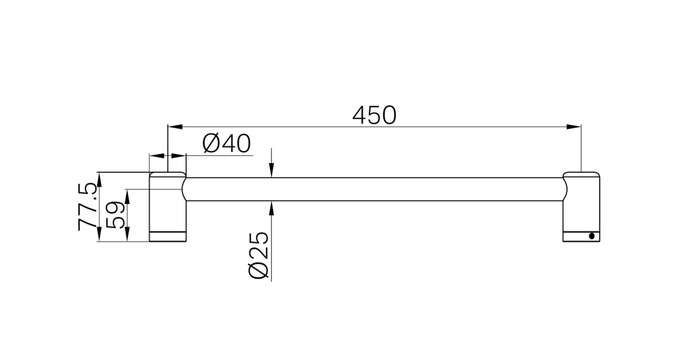 Nero Mecca Care Grab Rail - 450mm - Brushed Gold