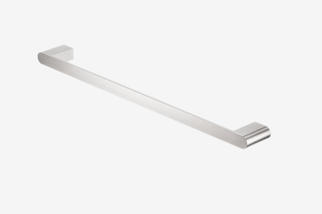 Nero Bianca Single Towel Rail - 600mm Brushed Nickel