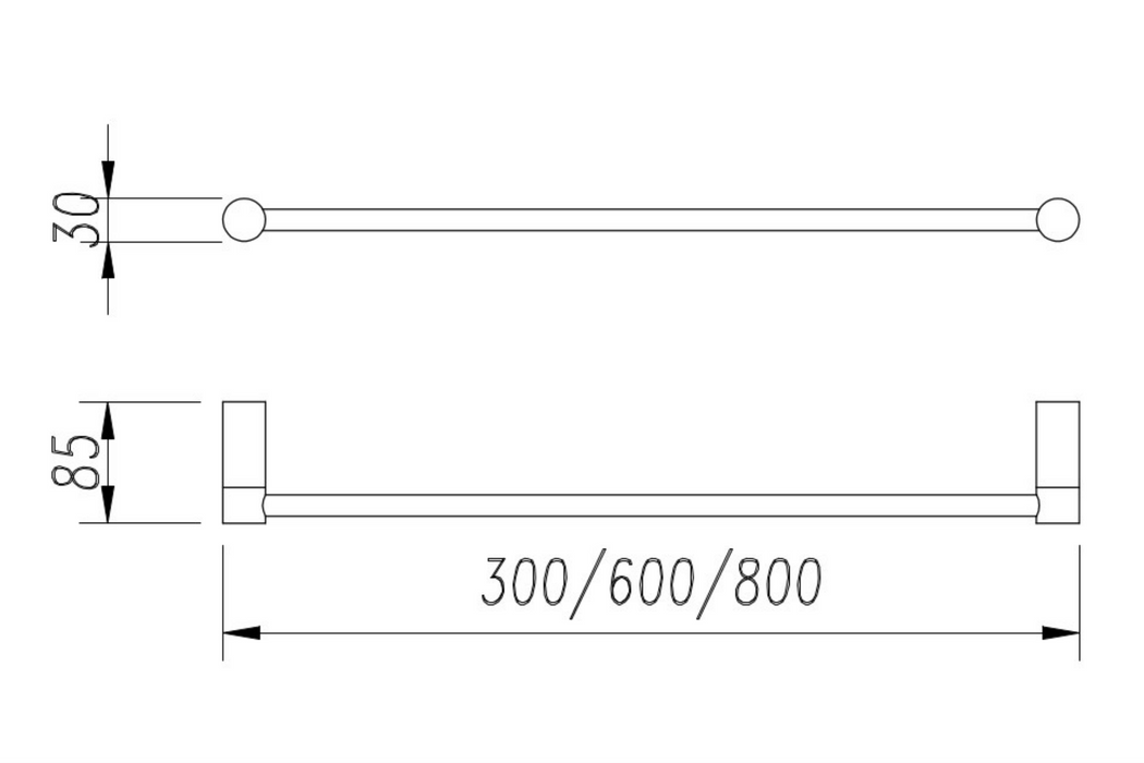 Finesa Single Towel Rail 800mm Rosa