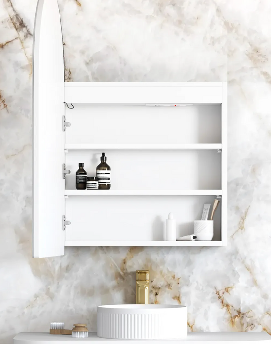Otti Archie LED Shaving Cabinet - Matte White  - 900mm x 600mm