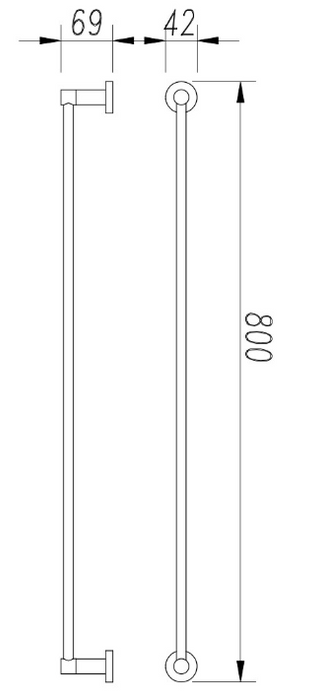 Millennium Cioso 800mm Single Towel Rail - Rosa