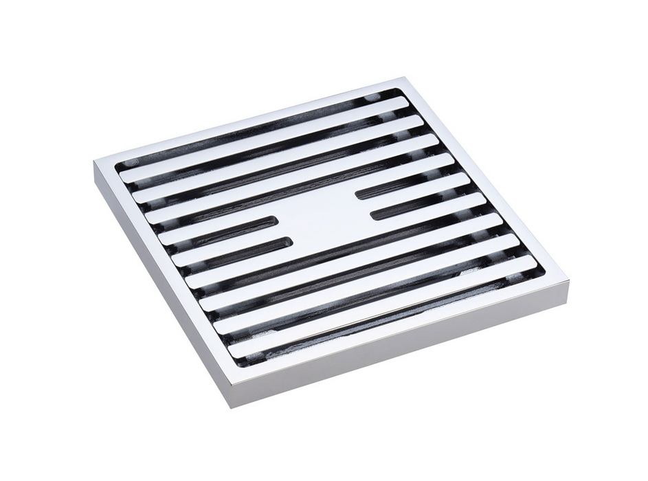 Fienza Square Slim Grate Floor Waste - 88mm Outlet - Chrome