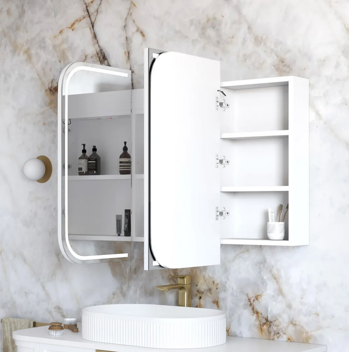 Otti Newport LED Shaving Cabinet - Matte White  - 1200mm x 750mm