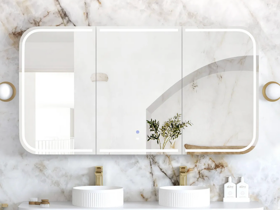Otti Newport LED Shaving Cabinet - Matte White  - 1500mm x 750mm