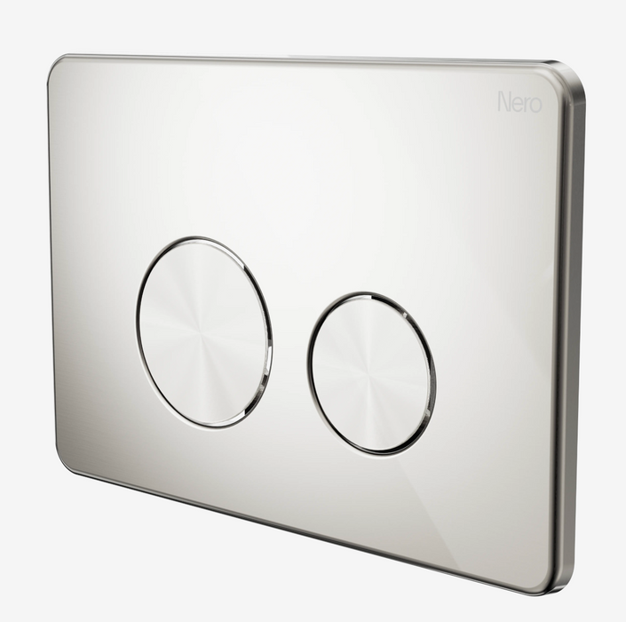 Nero In Wall Toilet Flush Plate - Brushed Nickel