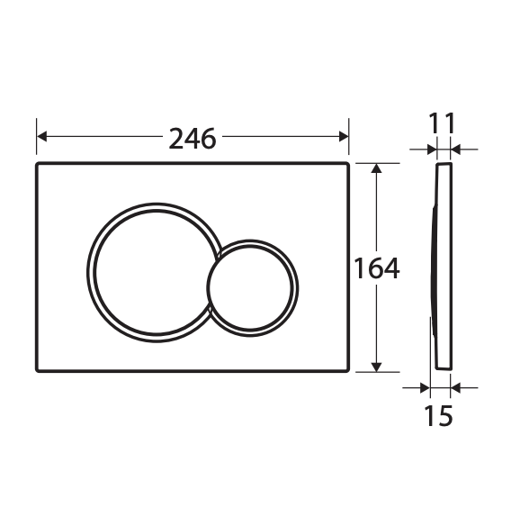 Fienza Sigma Round Button Flush Plate - Brushed Nickel