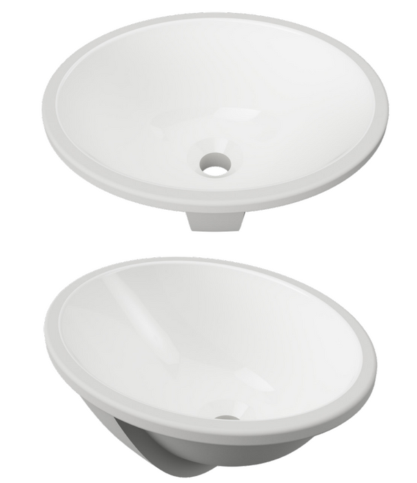Timberline Oval Undermount Basin - Gloss White