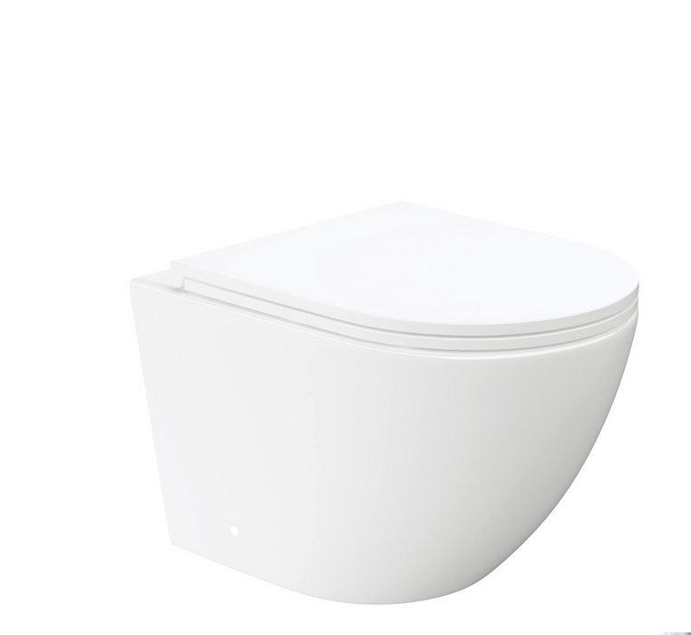 Fienza Koko Tornado Flush Wall Hung Toilet Pan & Seat -  Gloss White with Slim Seat