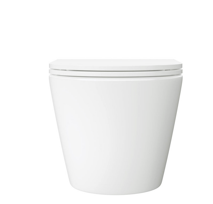 Fienza Koko Tornado Flush Wall Hung Toilet Pan & Seat -  Gloss White with Slim Seat