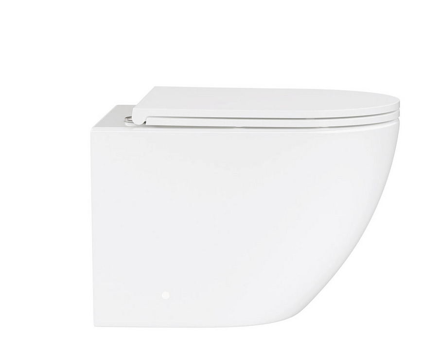 Fienza Koko Tornado Flush Wall Hung Toilet Pan & Seat -  Gloss White with Slim Seat