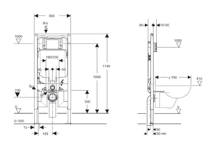 Geberit Sigma Duofix 8 In-Wall Cistern for Wall-Hung Pan