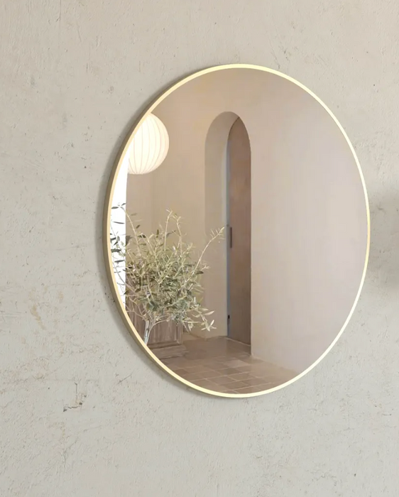 Otti London 700mm Metal Frame Tuffi Mirror - Brushed Gold