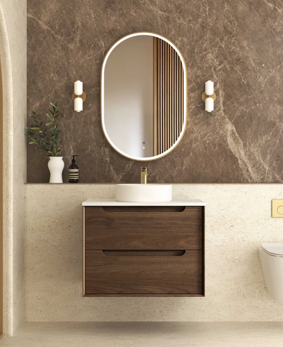 Otti Byron Sable Walnut Wall Hung Vanity - 750mm