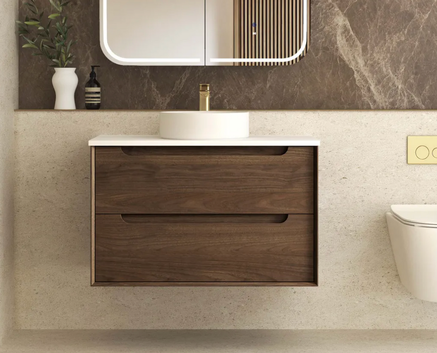 Otti Byron Sable Walnut Wall Hung Vanity - 900mm