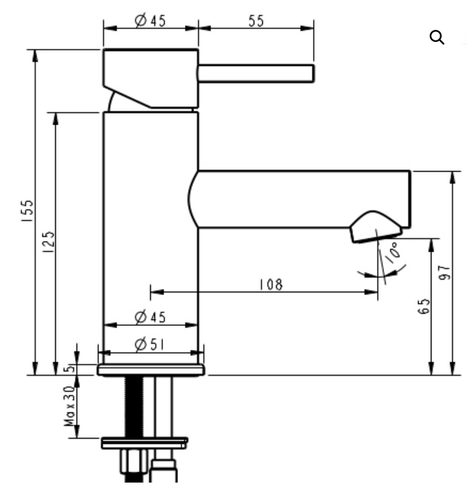 Millennium Cioso Basin Mixer-  Rosa