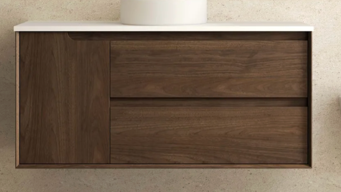 Otti Byron Sable Walnut Wall Hung Vanity- 1200mm