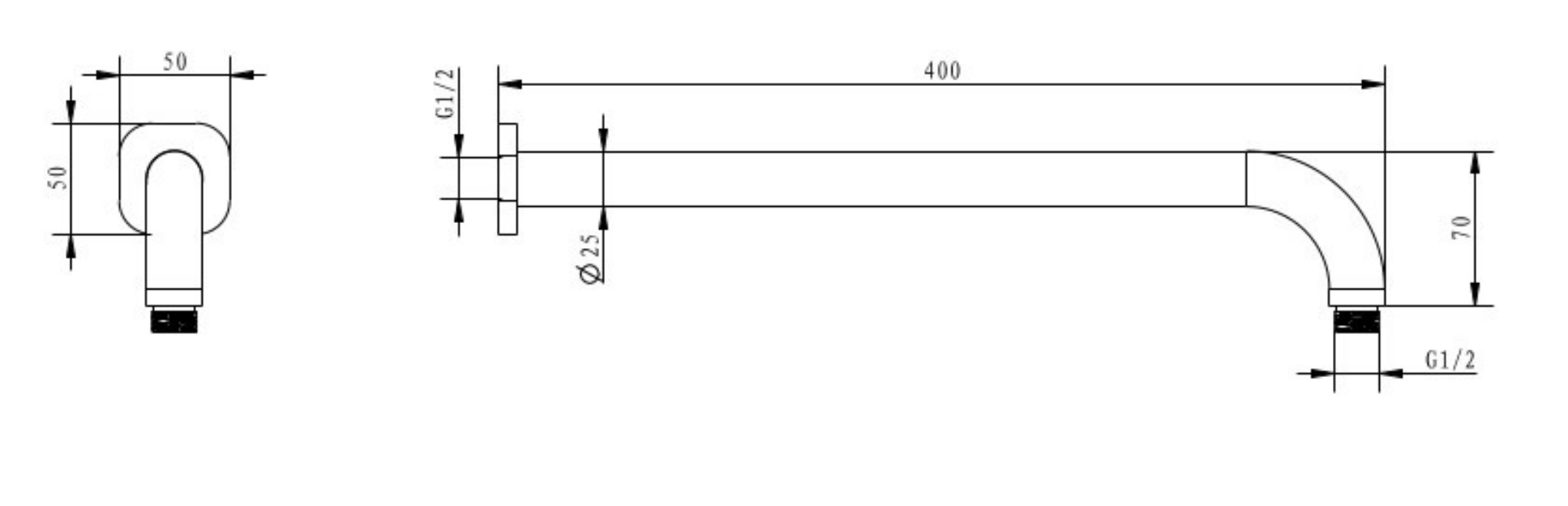 Millennium Akemi SQ Straight Arm 400mm -  Rosa