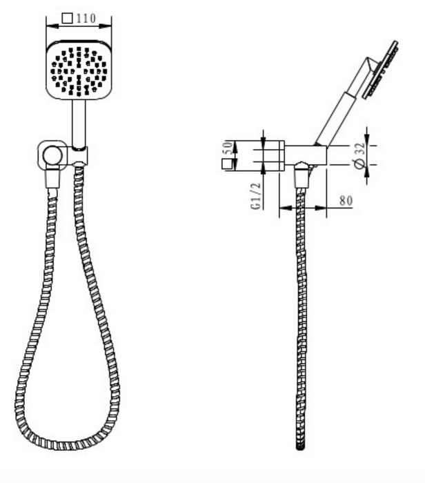 Millennium Jenex Handshower Swivel Bracket - Rosa