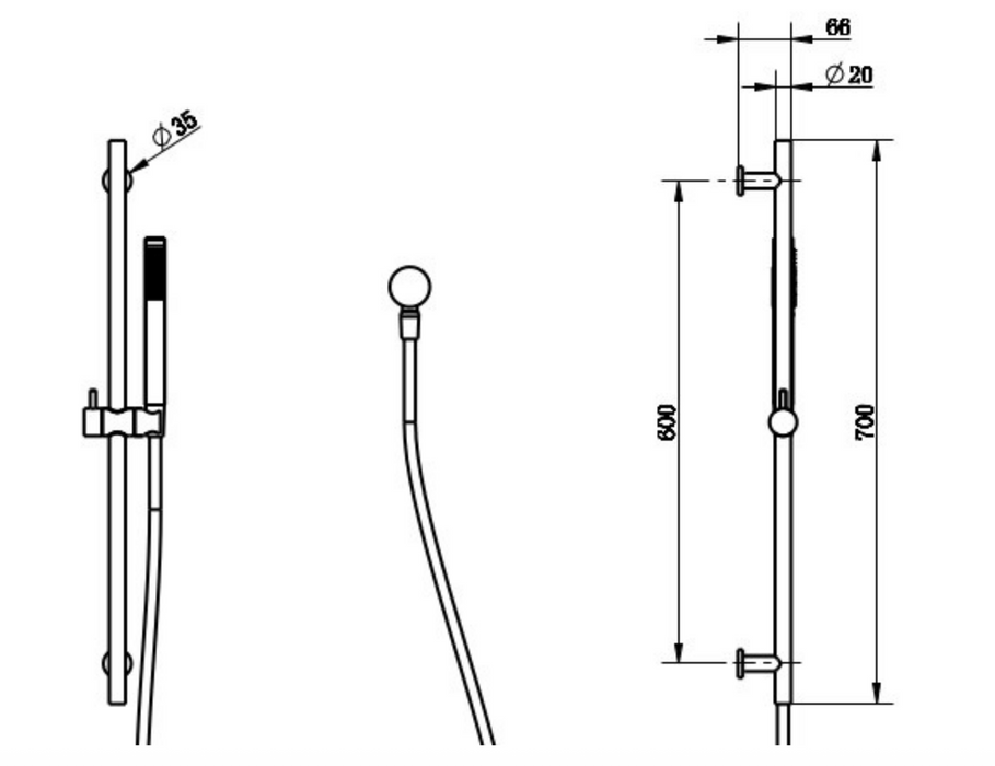 Millennium Cioso Rail Shower - Rosa