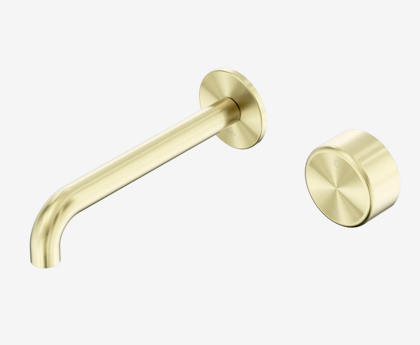 Nero Serenity Wall Basin/Bath 185mm Set - Brushed Gold
