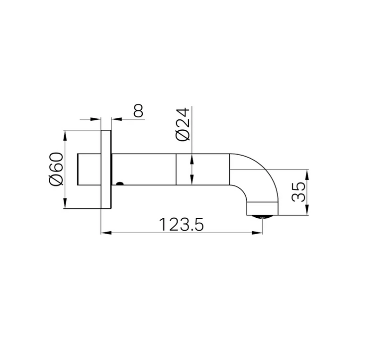 Nero Mecca Basin/Bath Spout Only 120mm - Gun Metal