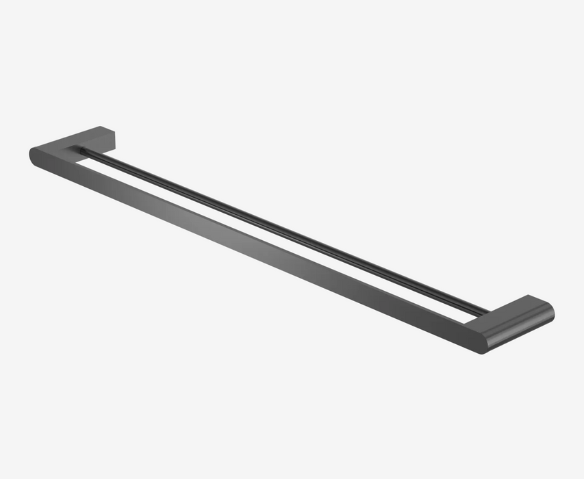 Nero Bianca Double Towel Rail - 800mm - Gun Metal
