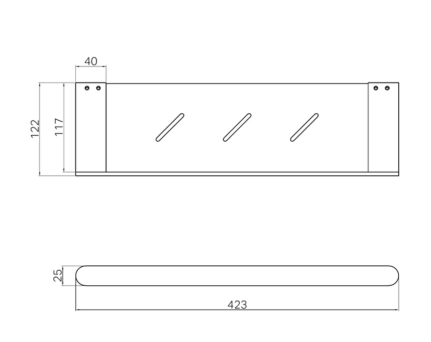 Nero Bianca Metal Shower Shelf - Gun Metal