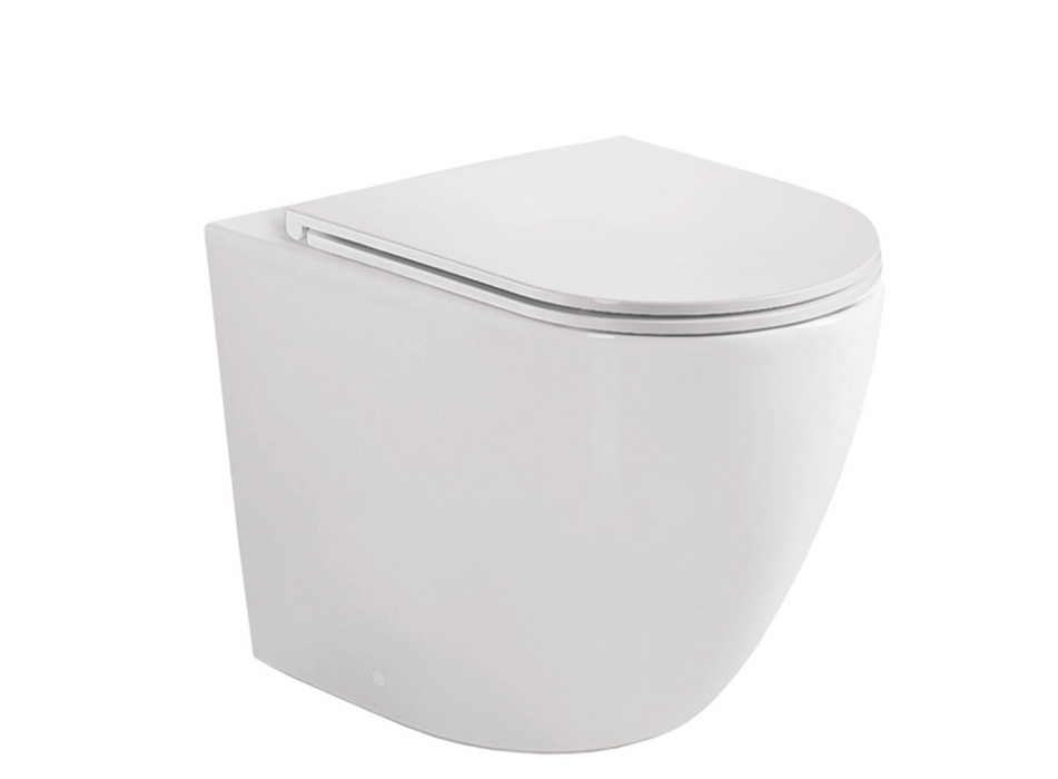 Fienza Koko Tornado Flush WF Toilet Pan S Trap - Gloss White - Slim Seat