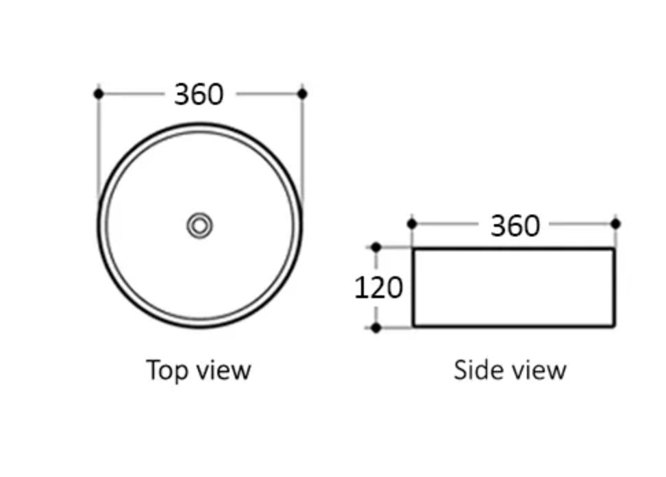Otti Artis 88 360mm With Straight Edge Basin - Matte White