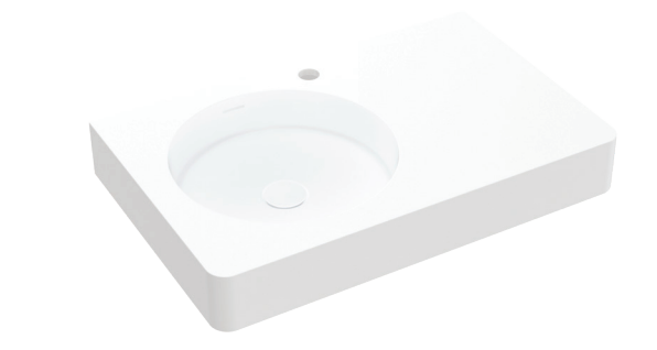 Fienza Encanto 700 Solid Surface Wall Basin, 1 Tap Hole