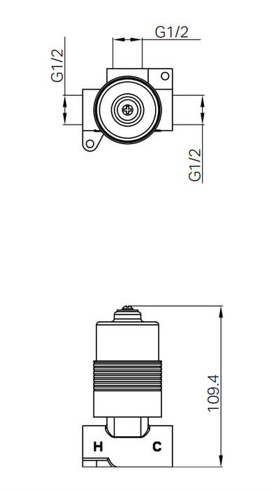 Nero Premium 35mm Universal Shower Mixer Body Only