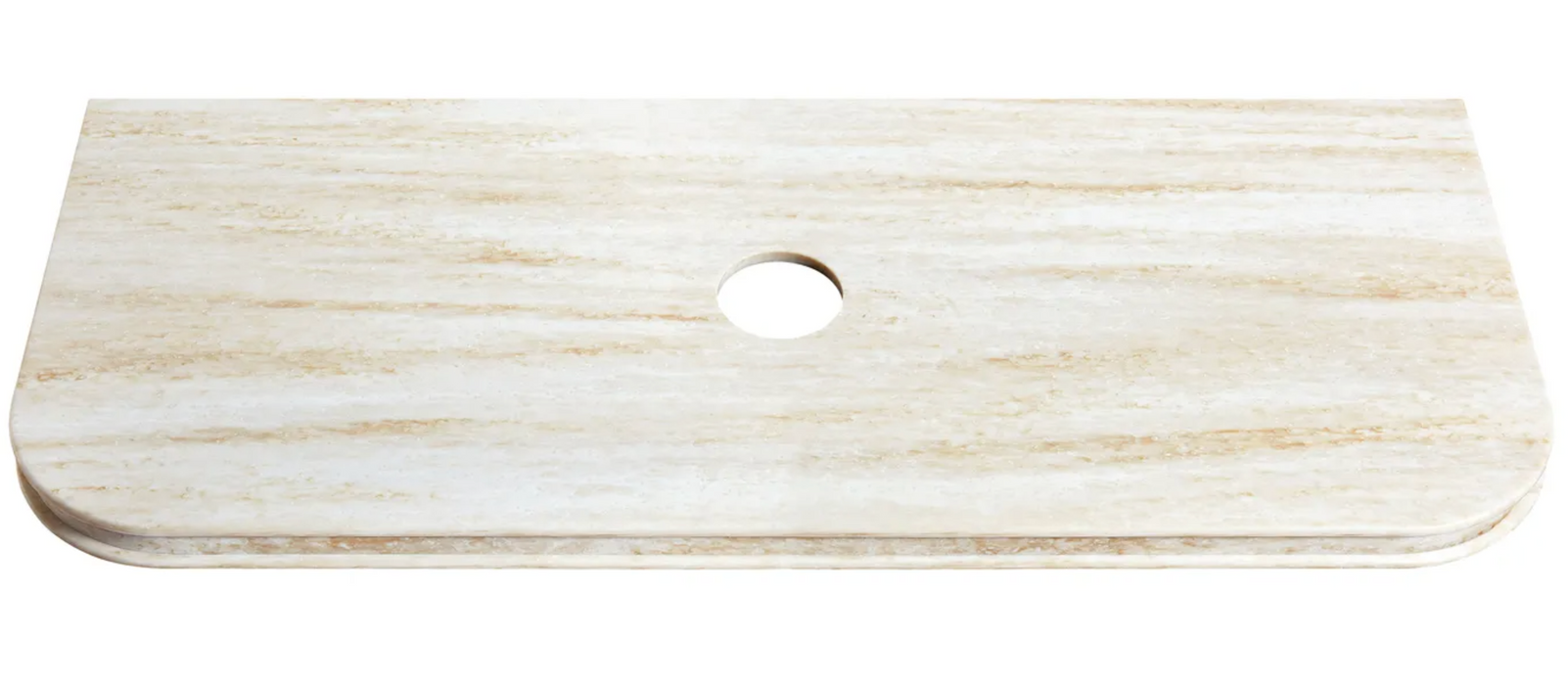 Otti Havana Fluted Single Bowl Wall Hung Vanity - Woodland Oak - 50mm English Edge Sand Dune  - 1200mm