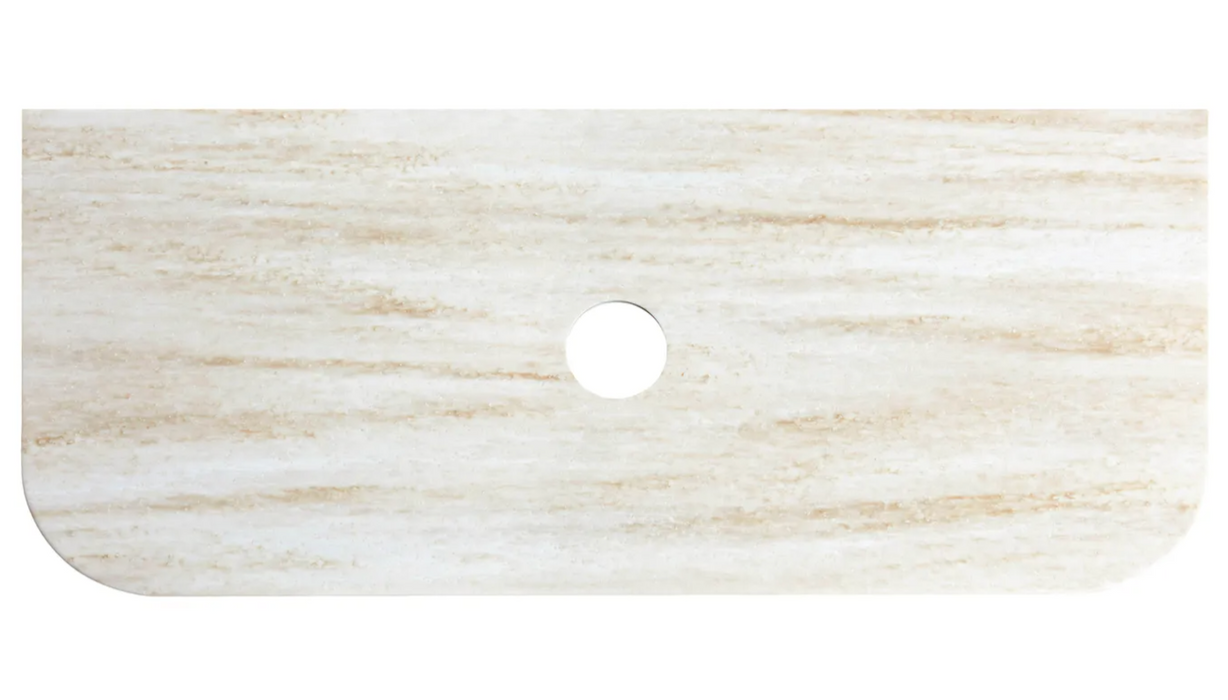 Otti Havana Fluted Single Bowl Wall Hung Vanity - Woodland Oak - 50mm English Edge Sand Dune  - 1200mm