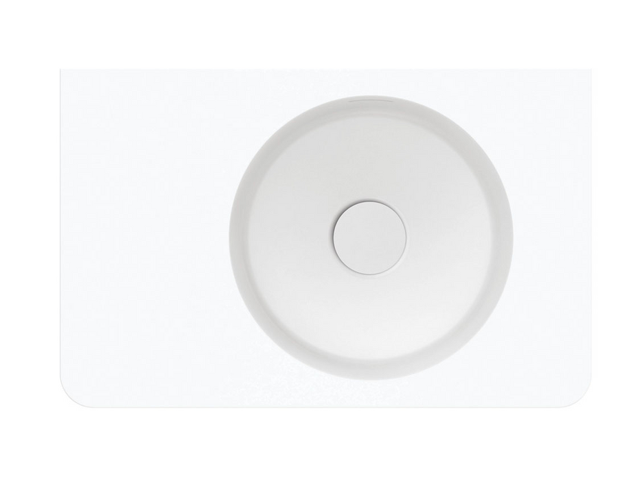 Fienza Encanto 470 Solid Surface Wall Basin - Matte White - 0 Tap Hole