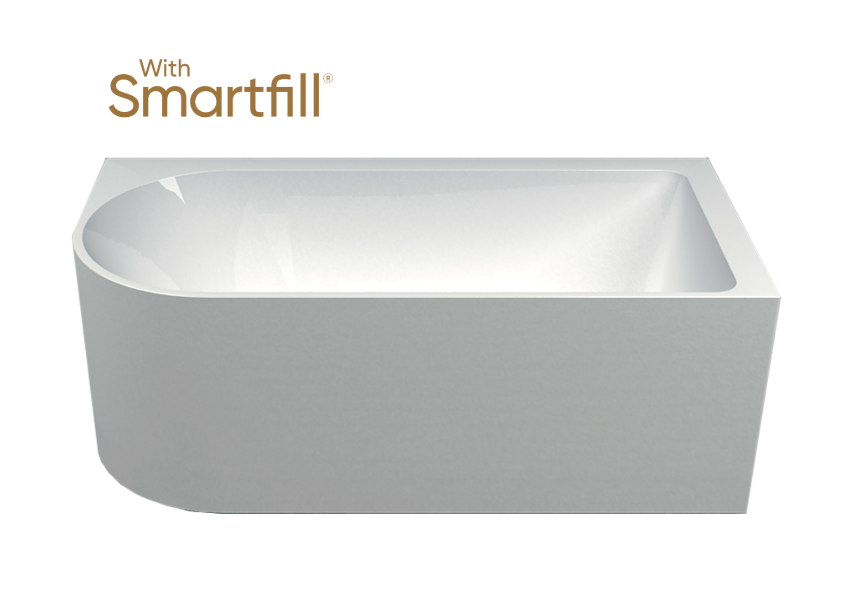 Seima Plati 110 right corner freestanding bath - with Smartfill system (White Gloss)