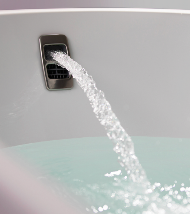 Seima Plati 110 right corner freestanding bath - with Smartfill system (White Gloss)