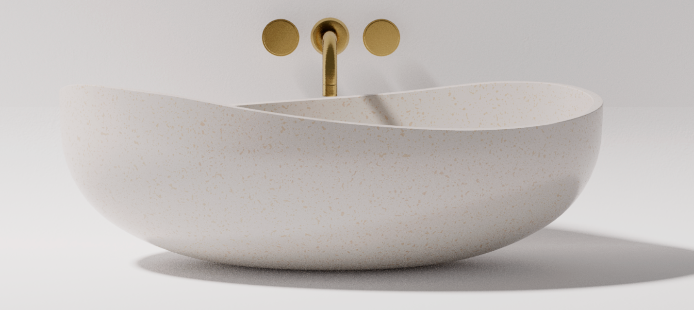 Pietra Bianca Onda Above Counter Basin Large
