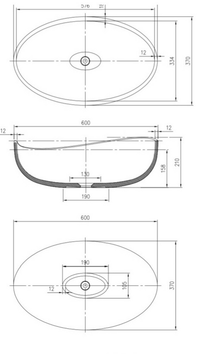 Pietra Bianca Onda Above Counter Basin Large