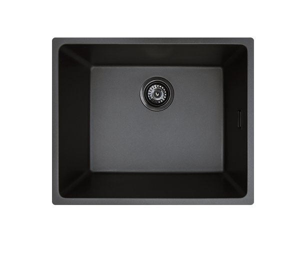Fienza Kuro Granite 38L Single Bowl Sink - Matte Black