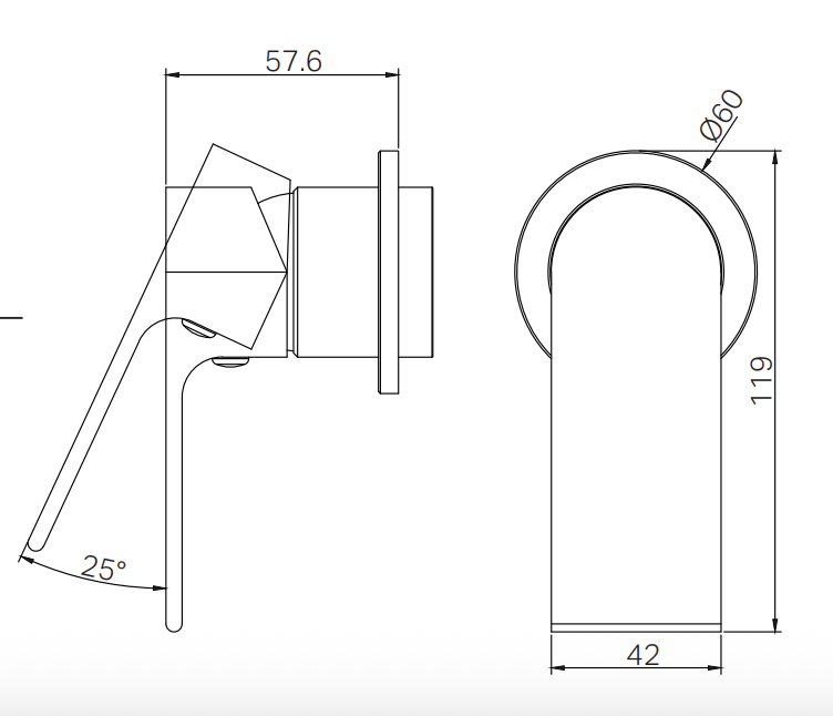 Nero Bianca Shower Mixer 60mm Plate Trim Kits Only - Gun Metal