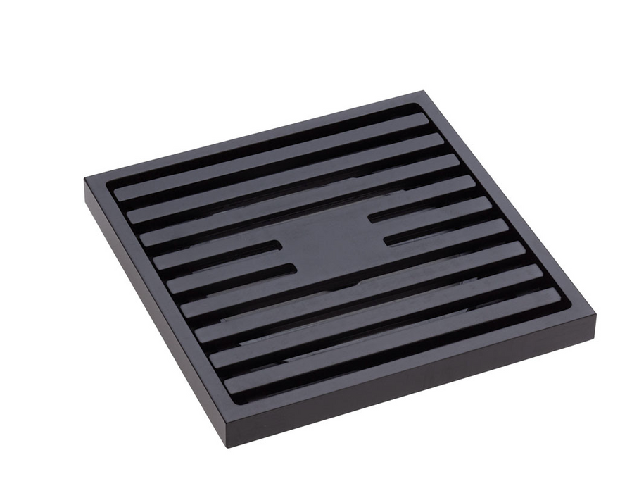 Fienza Square Slim Grate Floor Waste - 88mm Outlet - Matte Black