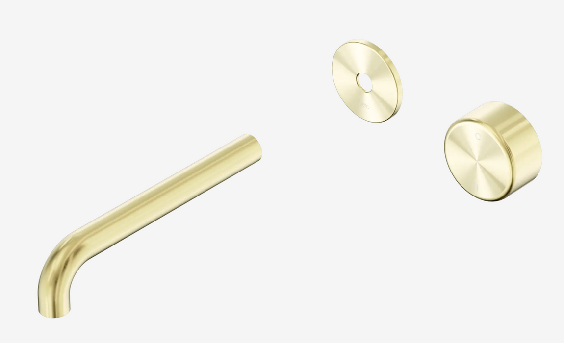 Nero Serenity Progressive Wall Basin Mixer 185mm Spout With Metal Handle Trim Kit Only- Brushed Gold